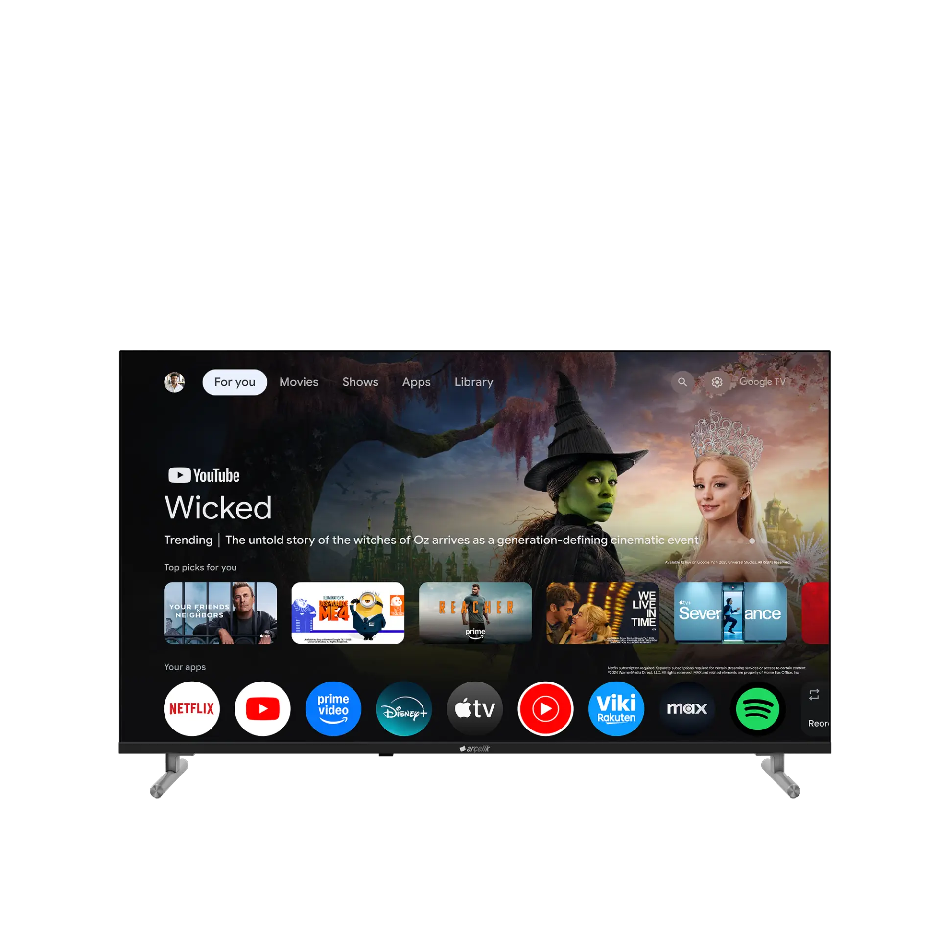 Arçelik A 743 C  4K Ultra HD 43'' 109 Ekran Uydu Alıcılı Google Smart LED TV