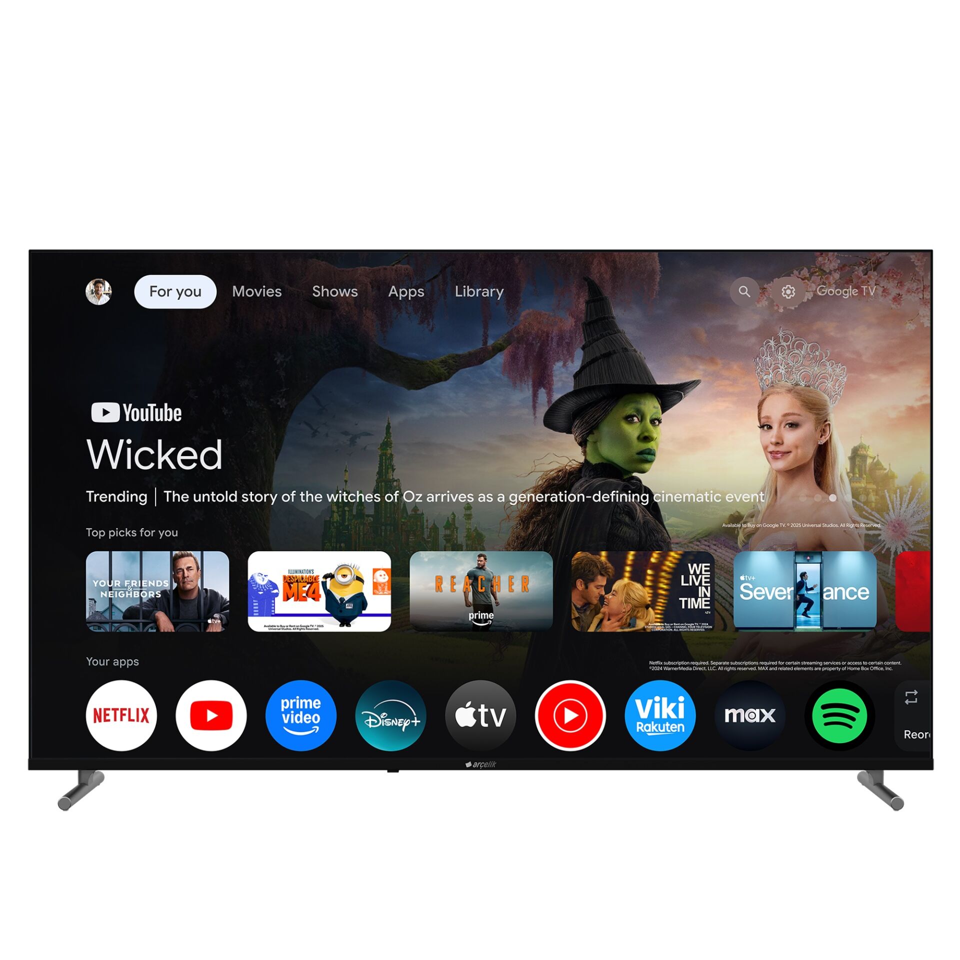 Arçelik 7 Serisi A 755 C 4K Ultra HD 55'' 140 Ekran Uydu Alıcılı Google Smart LED TV